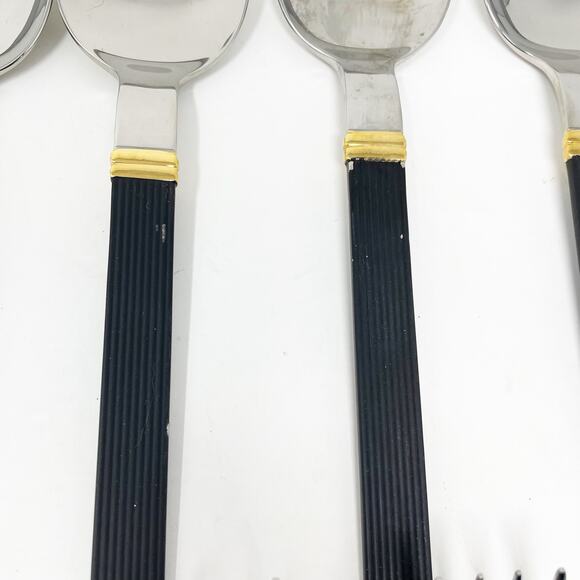 Vintage Sasaki Vignelli Japan Rigadin Matte Black Flatware Mixed Lot of 24 - Picture 7 of 16